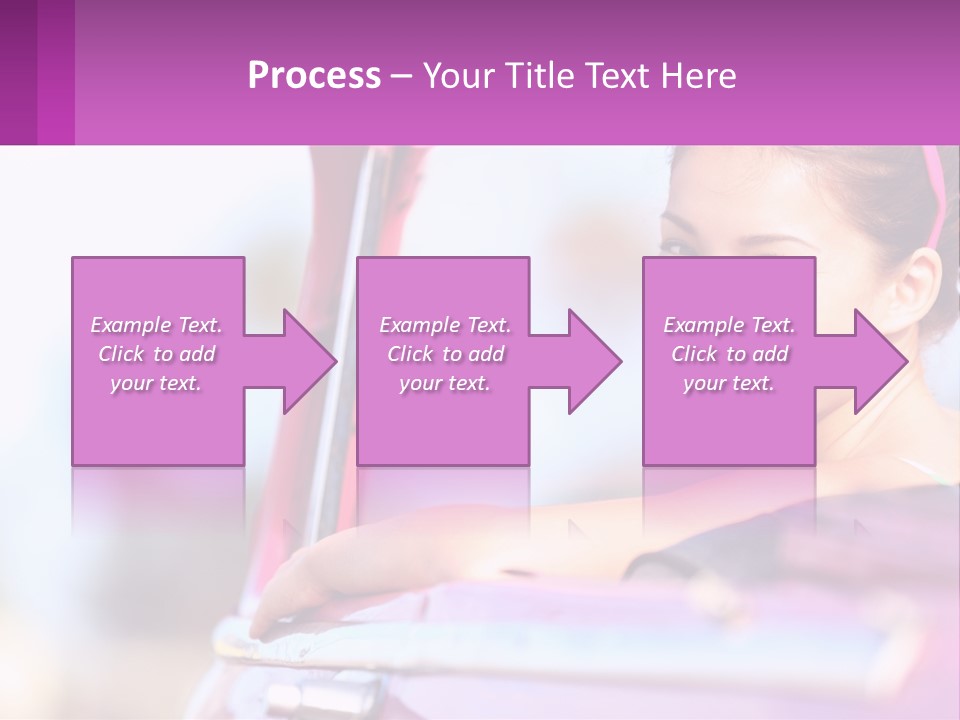 A Woman With Sunglasses Sitting In A Pink Car PowerPoint Template