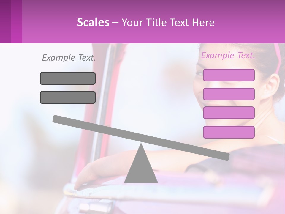 A Woman With Sunglasses Sitting In A Pink Car PowerPoint Template