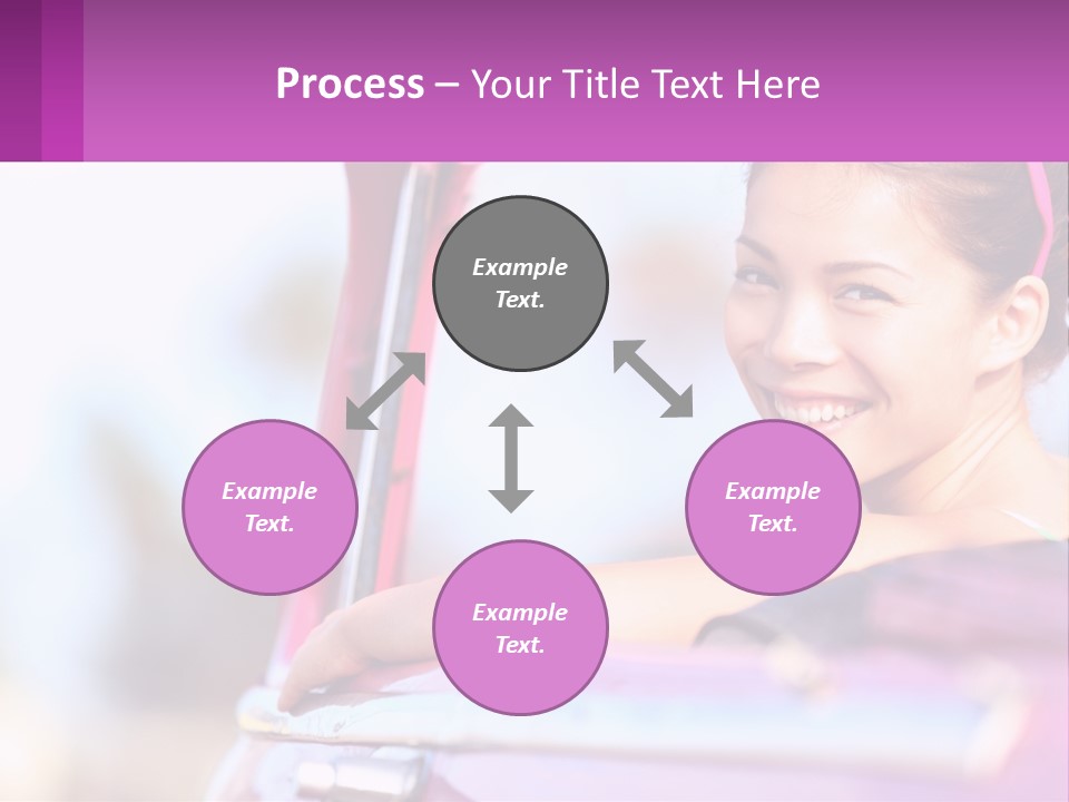 A Woman With Sunglasses Sitting In A Pink Car PowerPoint Template