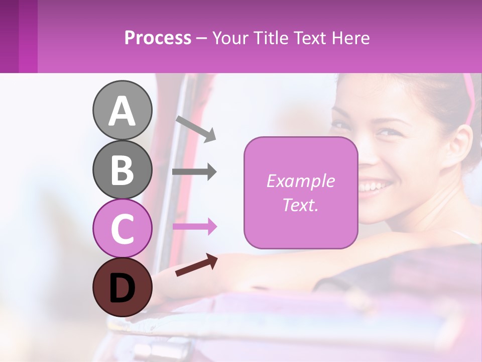 A Woman With Sunglasses Sitting In A Pink Car PowerPoint Template