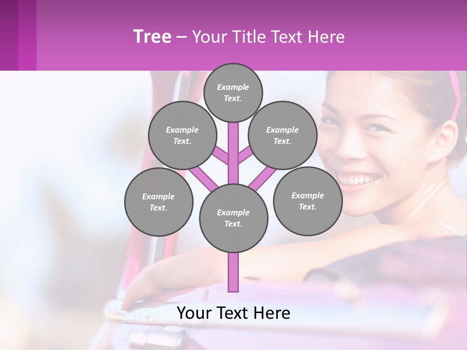 A Woman With Sunglasses Sitting In A Pink Car PowerPoint Template