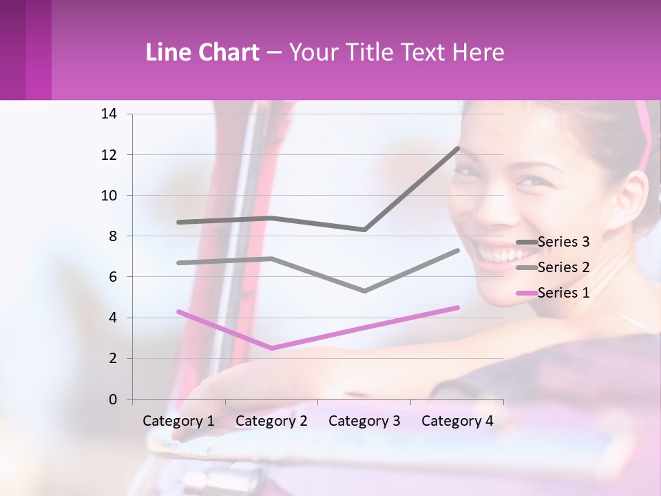 A Woman With Sunglasses Sitting In A Pink Car PowerPoint Template