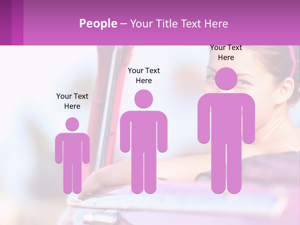 A Woman With Sunglasses Sitting In A Pink Car PowerPoint Template