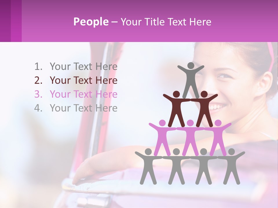 A Woman With Sunglasses Sitting In A Pink Car PowerPoint Template