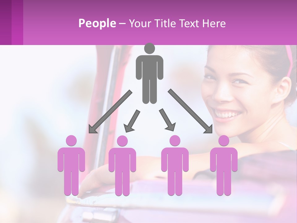 A Woman With Sunglasses Sitting In A Pink Car PowerPoint Template