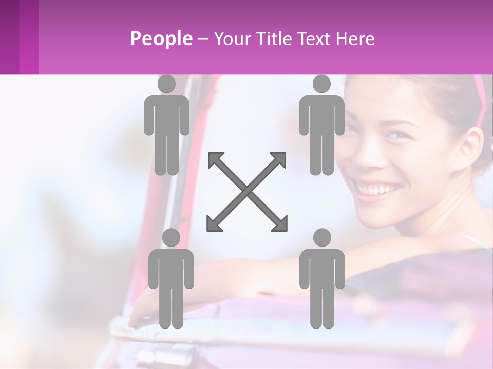 A Woman With Sunglasses Sitting In A Pink Car PowerPoint Template