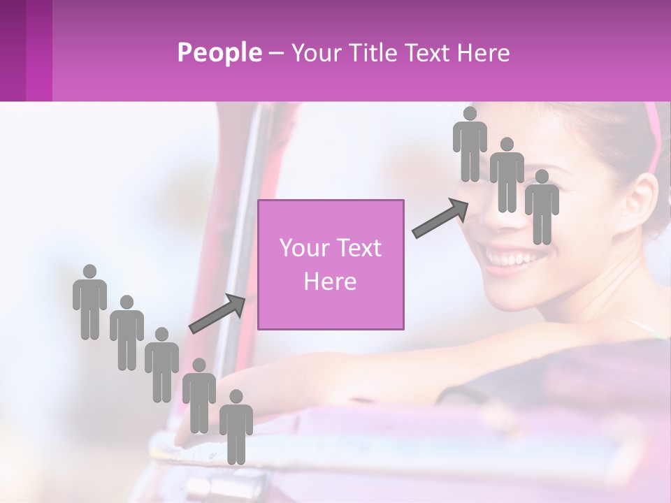 A Woman With Sunglasses Sitting In A Pink Car PowerPoint Template