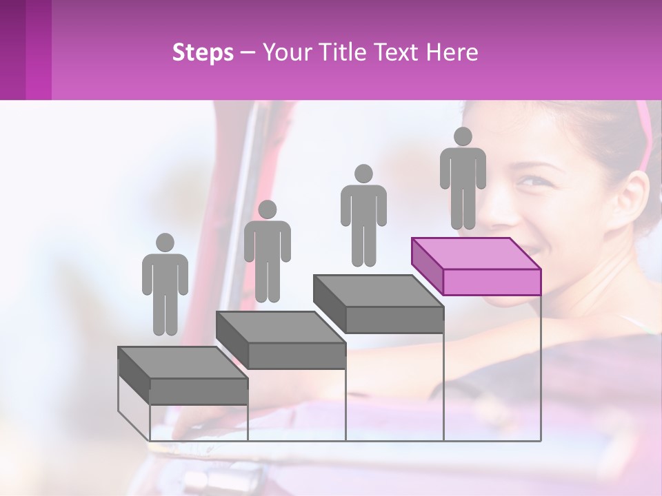 A Woman With Sunglasses Sitting In A Pink Car PowerPoint Template