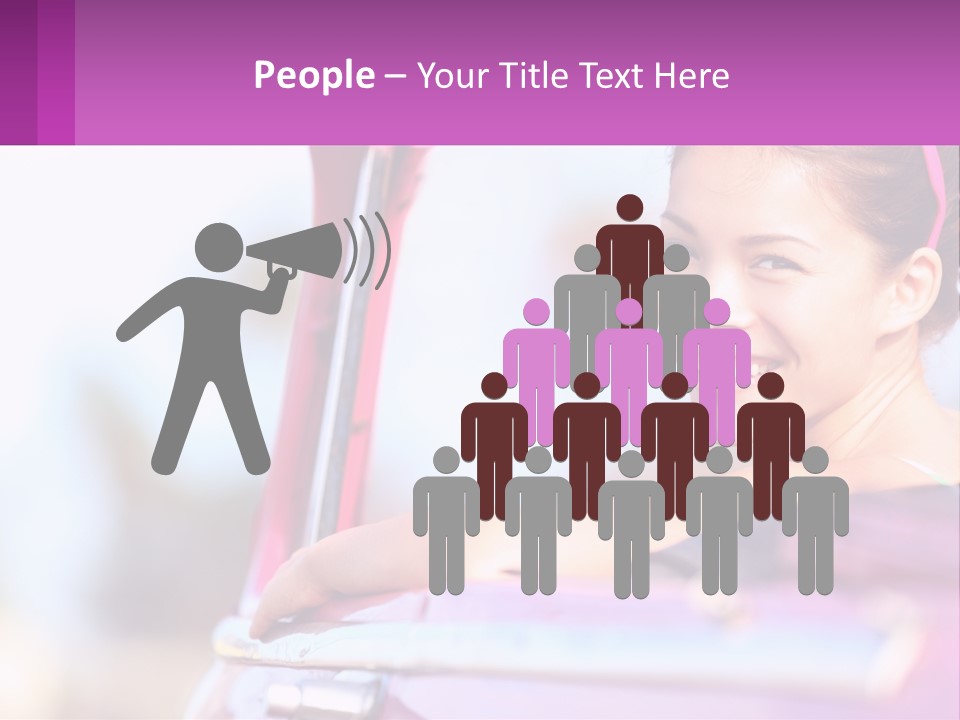 A Woman With Sunglasses Sitting In A Pink Car PowerPoint Template