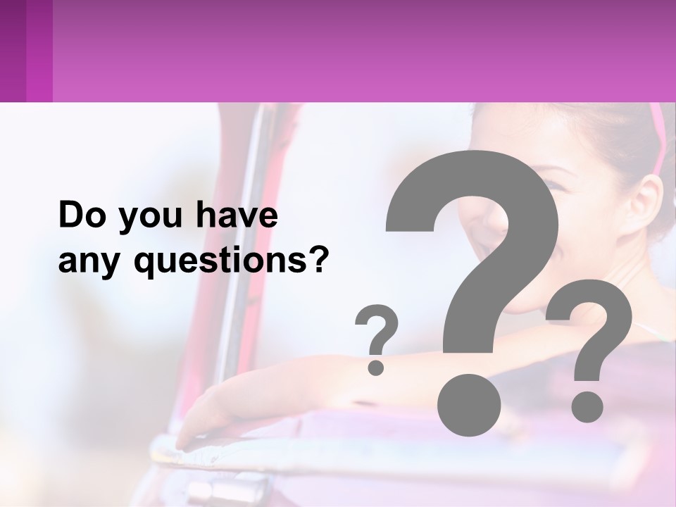 A Woman With Sunglasses Sitting In A Pink Car PowerPoint Template