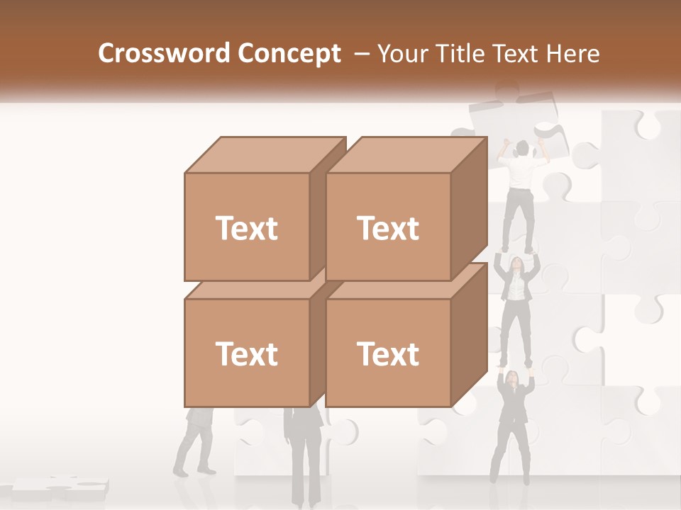A Group Of People Standing On Top Of A Puzzle Piece PowerPoint Template