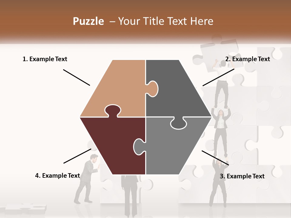 A Group Of People Standing On Top Of A Puzzle Piece PowerPoint Template