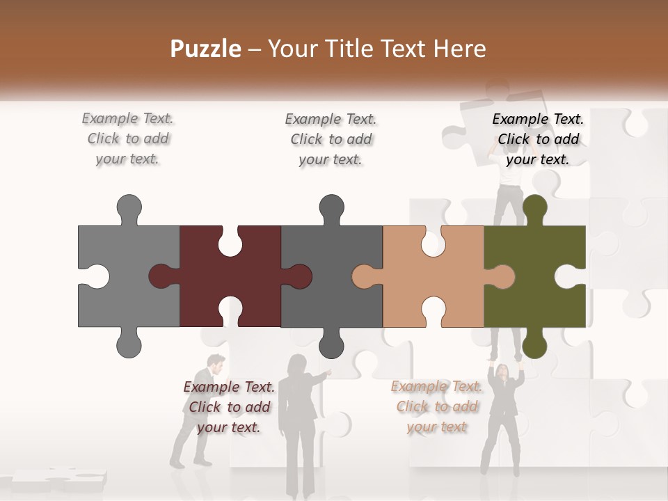 A Group Of People Standing On Top Of A Puzzle Piece PowerPoint Template