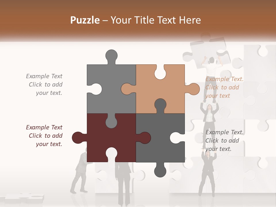 A Group Of People Standing On Top Of A Puzzle Piece PowerPoint Template