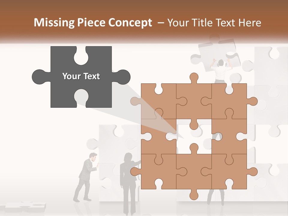 A Group Of People Standing On Top Of A Puzzle Piece PowerPoint Template