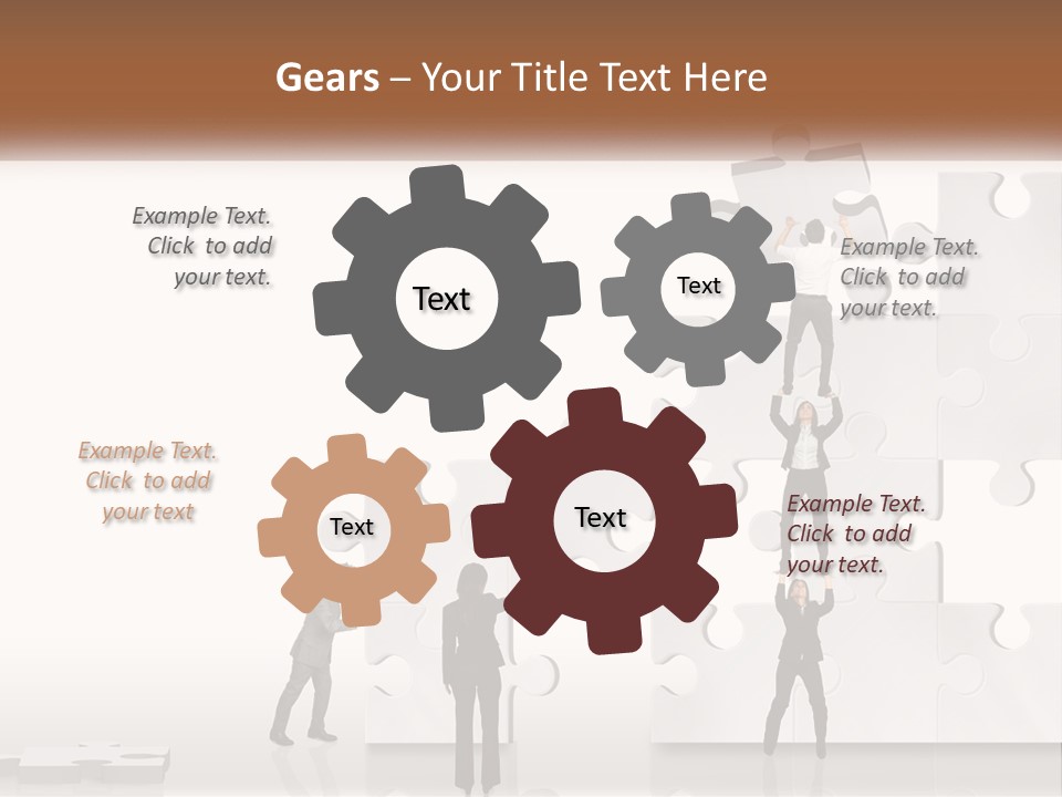 A Group Of People Standing On Top Of A Puzzle Piece PowerPoint Template