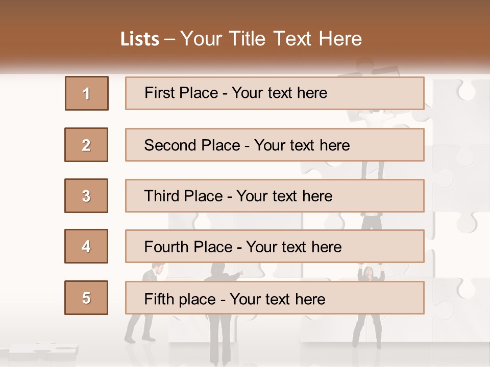 A Group Of People Standing On Top Of A Puzzle Piece PowerPoint Template