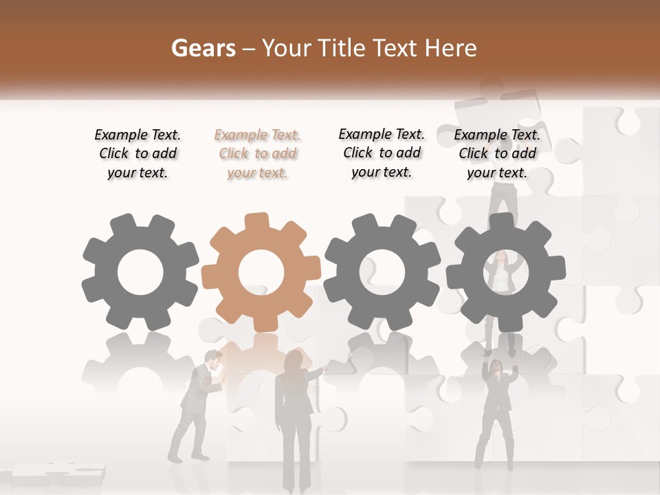 A Group Of People Standing On Top Of A Puzzle Piece PowerPoint Template