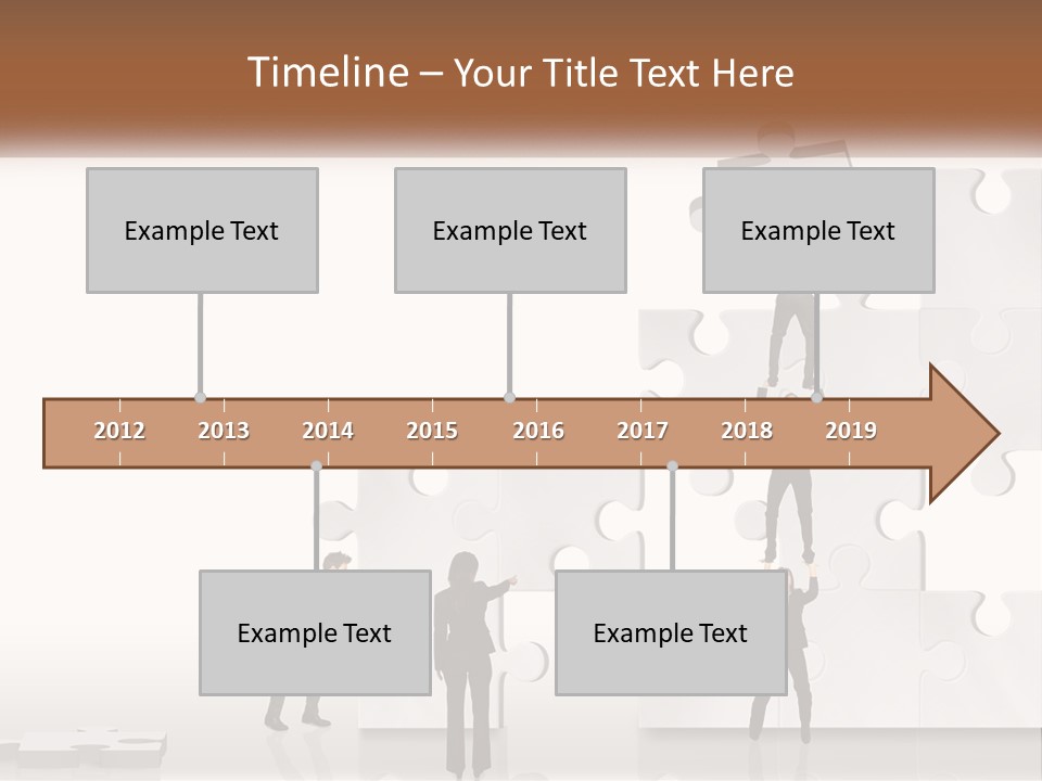 A Group Of People Standing On Top Of A Puzzle Piece PowerPoint Template