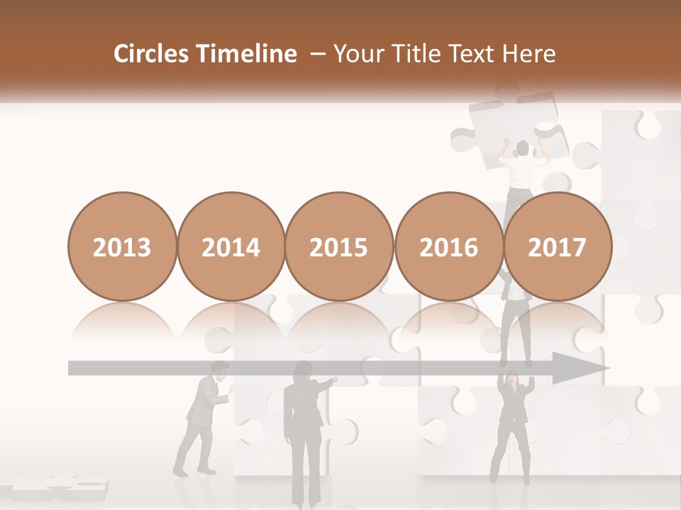 A Group Of People Standing On Top Of A Puzzle Piece PowerPoint Template