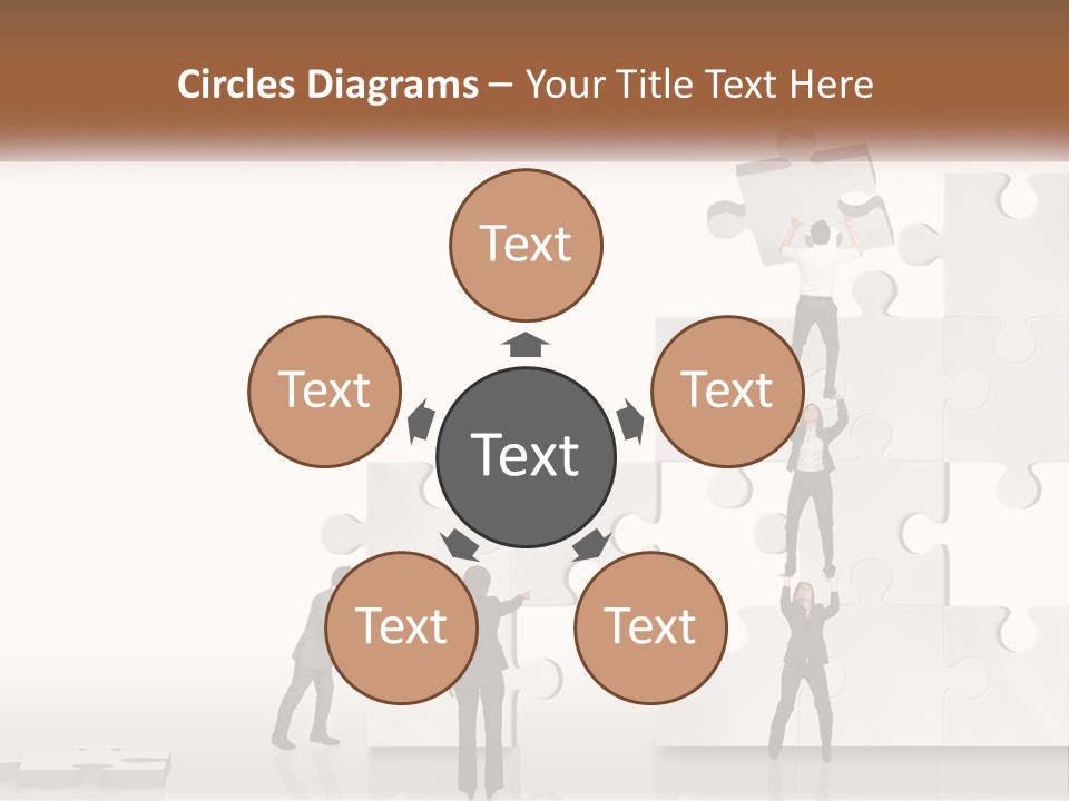 A Group Of People Standing On Top Of A Puzzle Piece PowerPoint Template