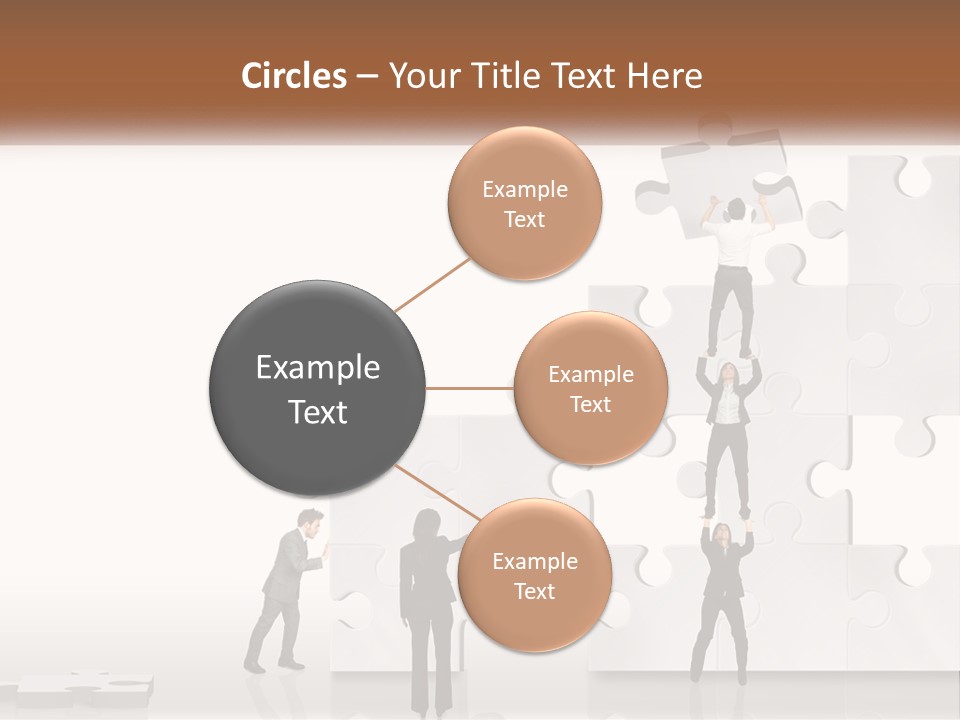 A Group Of People Standing On Top Of A Puzzle Piece PowerPoint Template