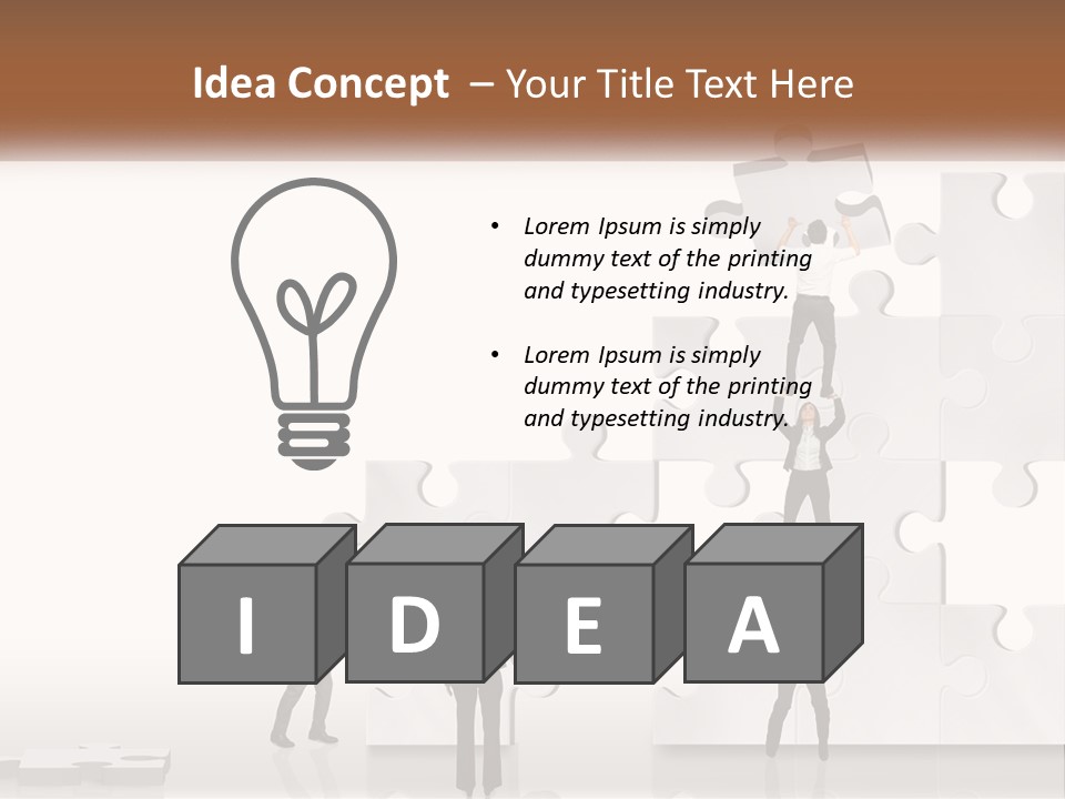 A Group Of People Standing On Top Of A Puzzle Piece PowerPoint Template