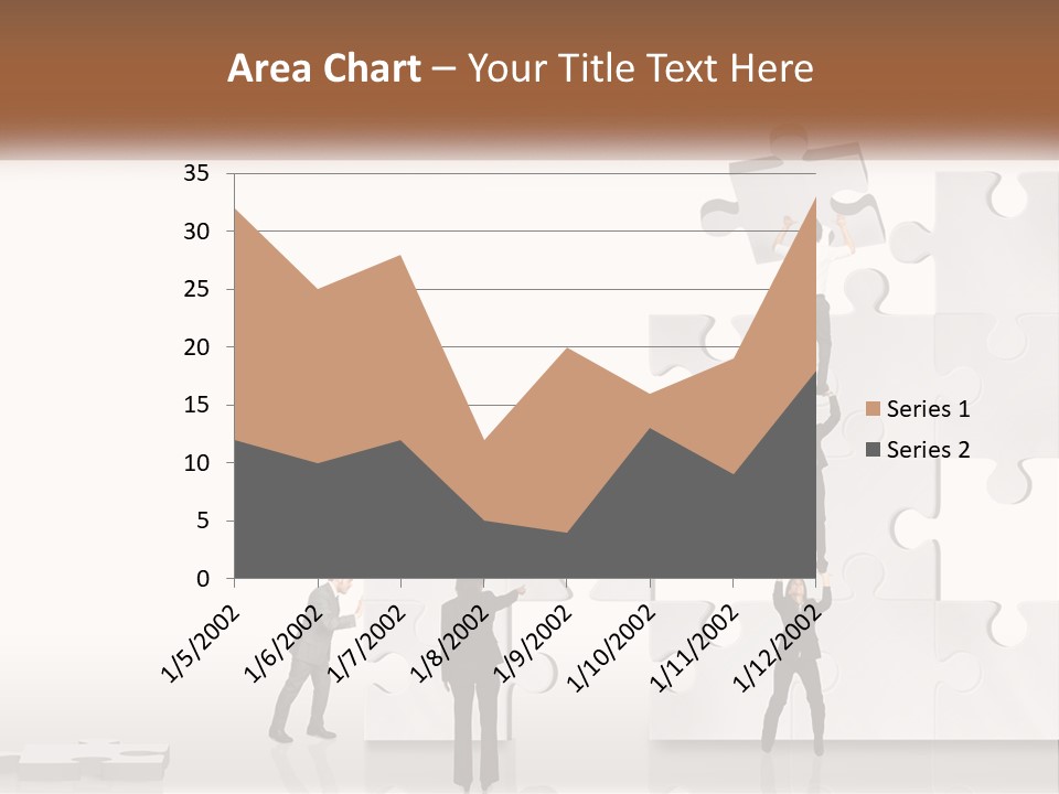 A Group Of People Standing On Top Of A Puzzle Piece PowerPoint Template