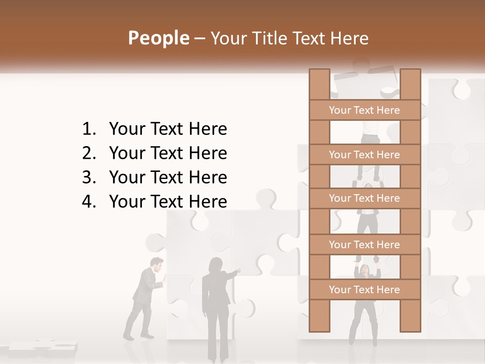 A Group Of People Standing On Top Of A Puzzle Piece PowerPoint Template