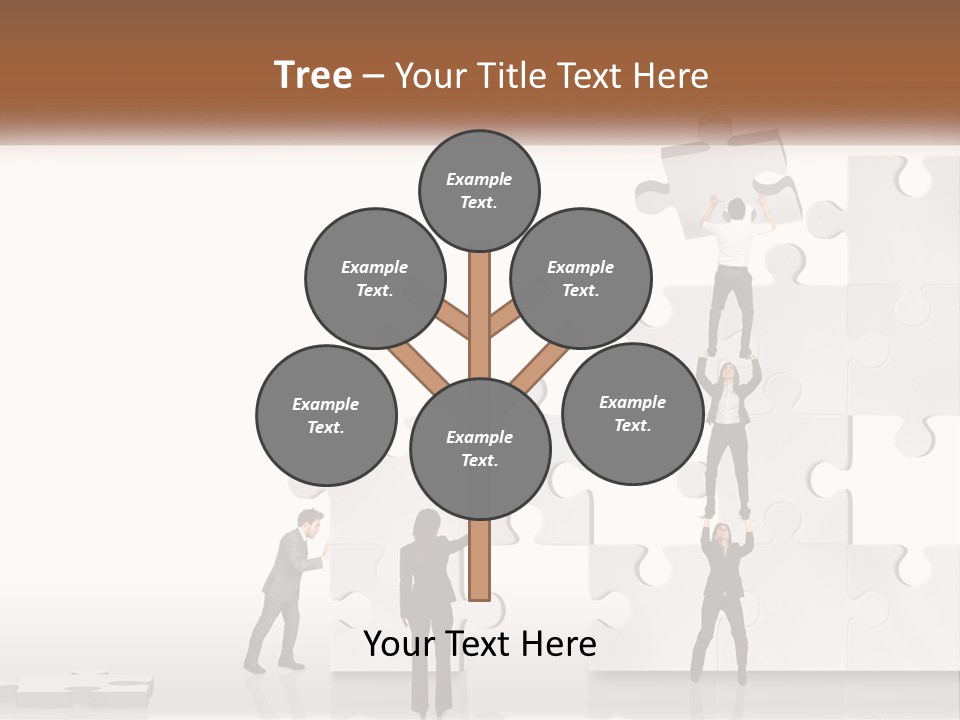 A Group Of People Standing On Top Of A Puzzle Piece PowerPoint Template