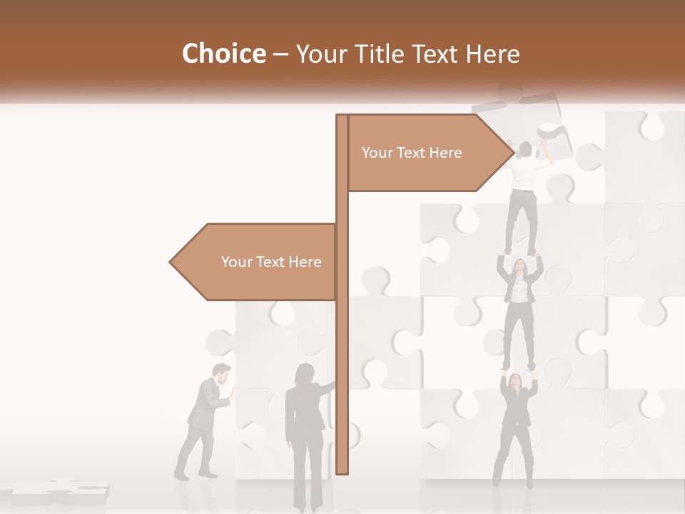 A Group Of People Standing On Top Of A Puzzle Piece PowerPoint Template