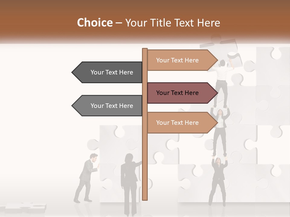 A Group Of People Standing On Top Of A Puzzle Piece PowerPoint Template