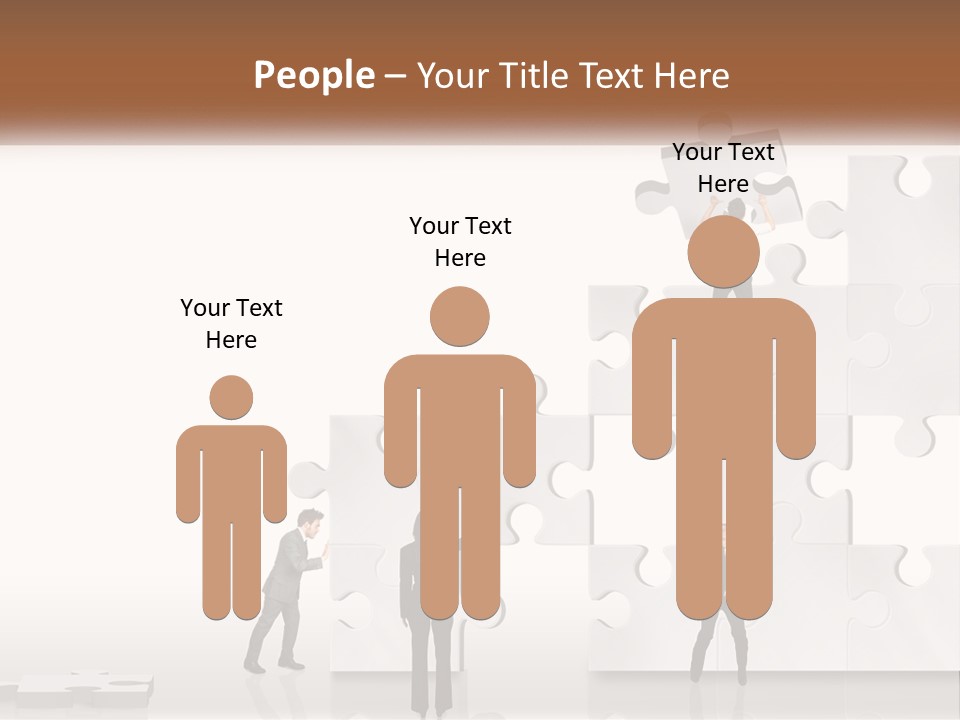 A Group Of People Standing On Top Of A Puzzle Piece PowerPoint Template