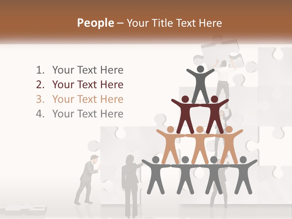 A Group Of People Standing On Top Of A Puzzle Piece PowerPoint Template