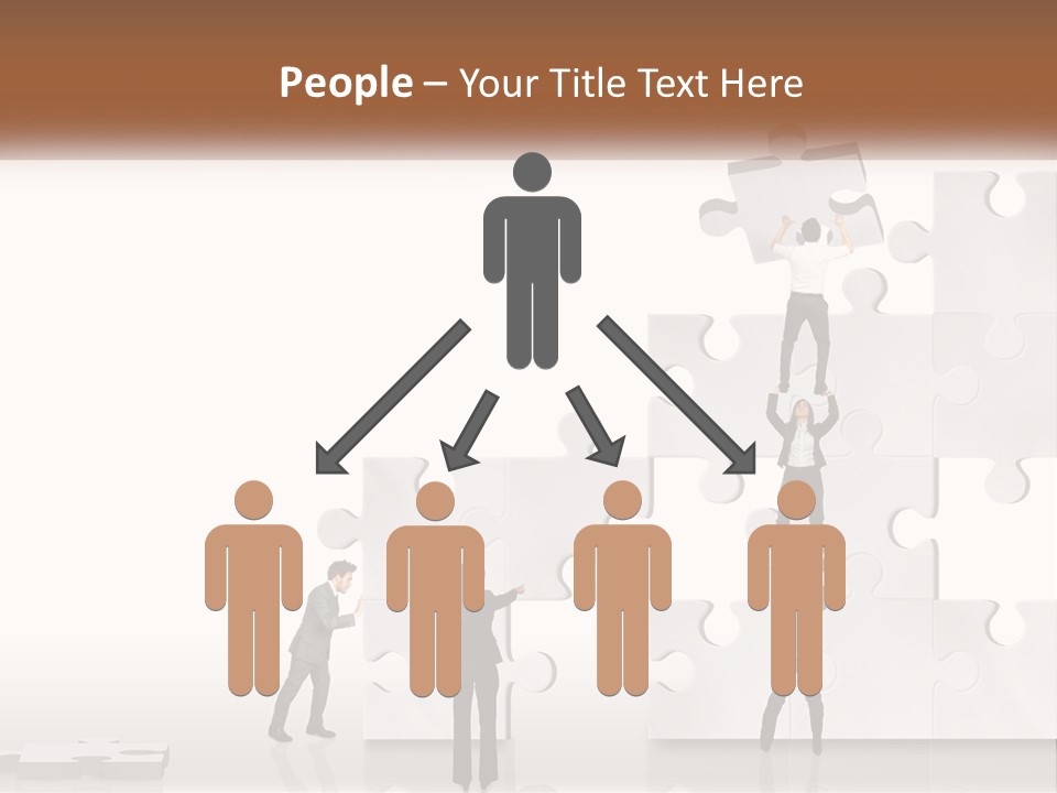 A Group Of People Standing On Top Of A Puzzle Piece PowerPoint Template