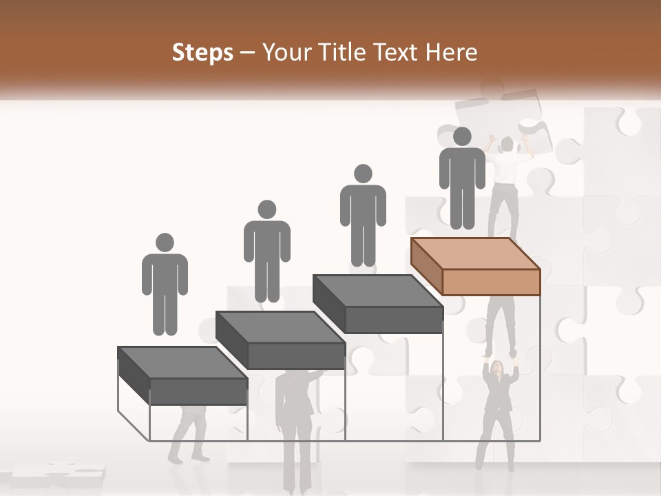 A Group Of People Standing On Top Of A Puzzle Piece PowerPoint Template