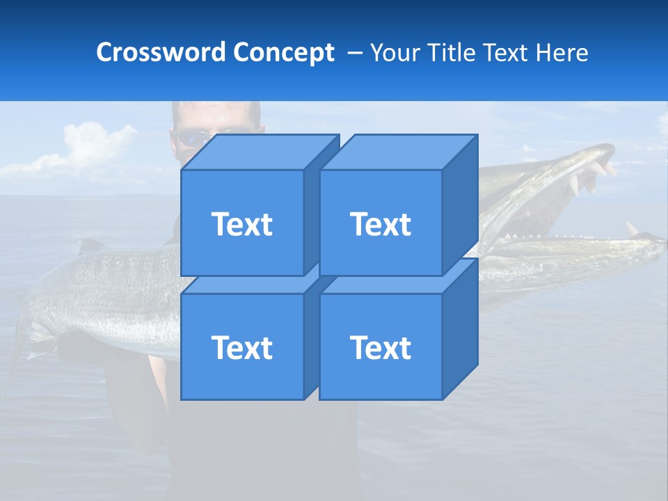 A Man Holding A Large Fish On A Boat PowerPoint Template
