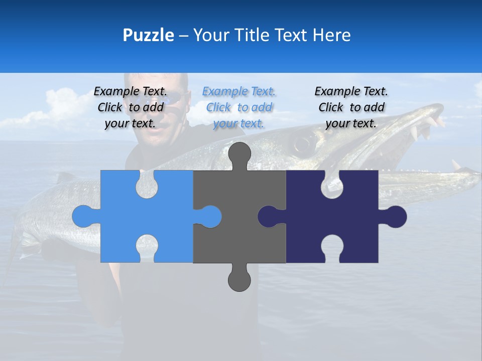 A Man Holding A Large Fish On A Boat PowerPoint Template