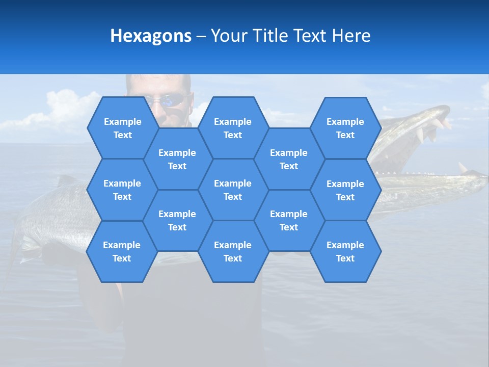 A Man Holding A Large Fish On A Boat PowerPoint Template