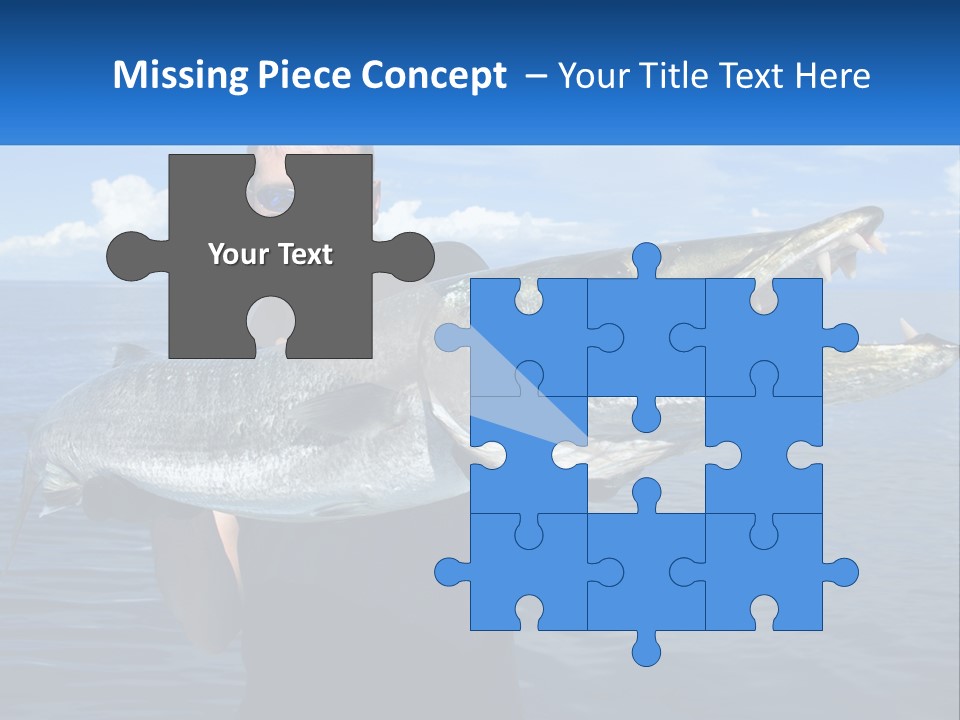 A Man Holding A Large Fish On A Boat PowerPoint Template