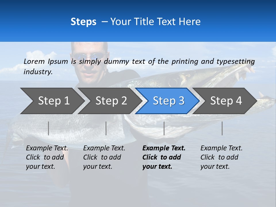 A Man Holding A Large Fish On A Boat PowerPoint Template