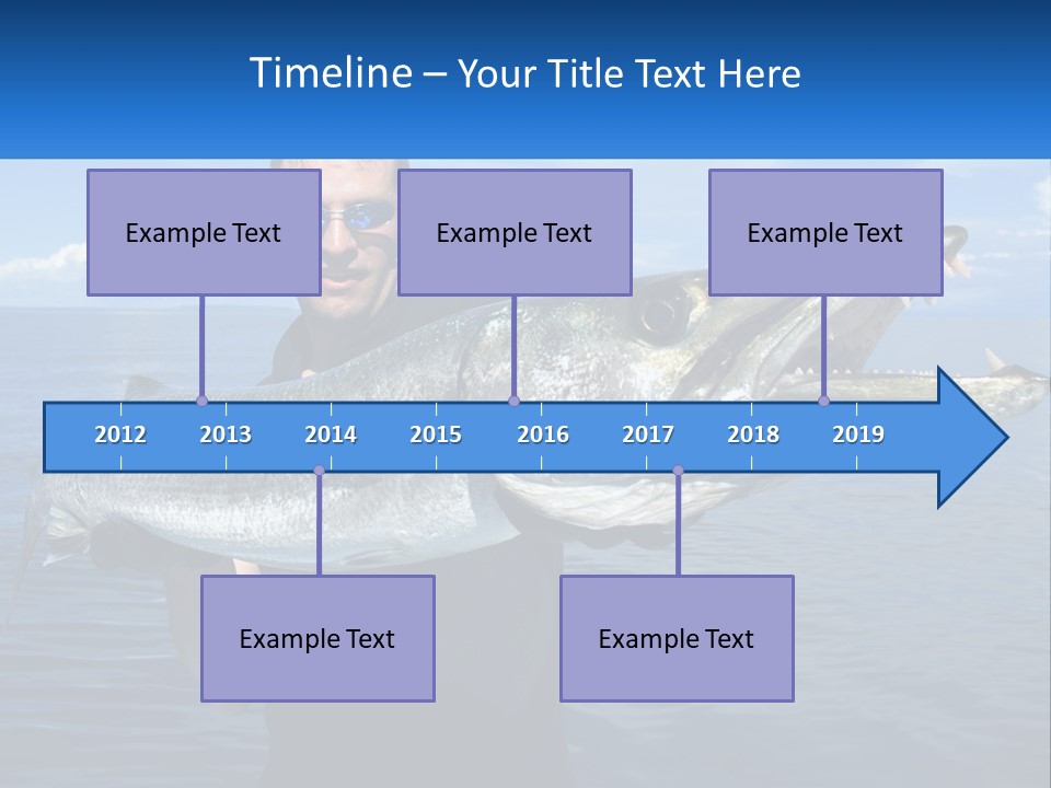 A Man Holding A Large Fish On A Boat PowerPoint Template