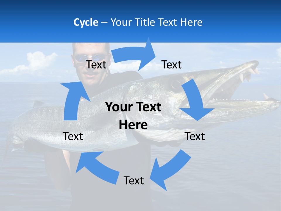 A Man Holding A Large Fish On A Boat PowerPoint Template