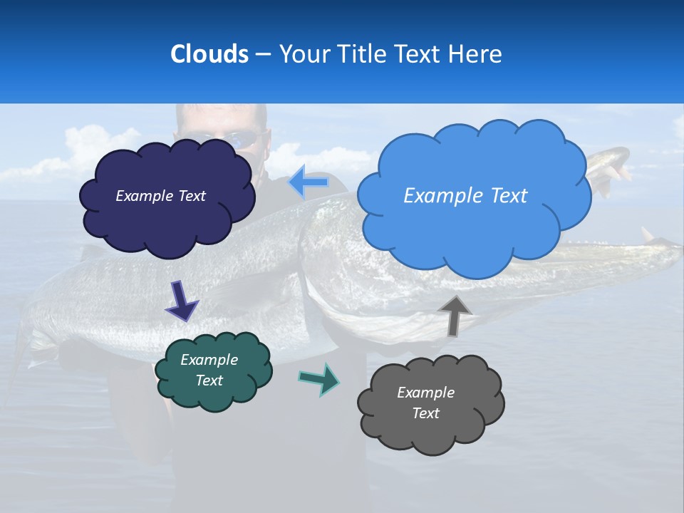 A Man Holding A Large Fish On A Boat PowerPoint Template
