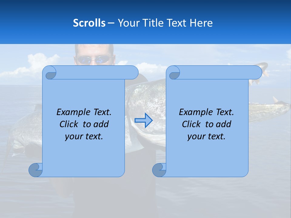 A Man Holding A Large Fish On A Boat PowerPoint Template