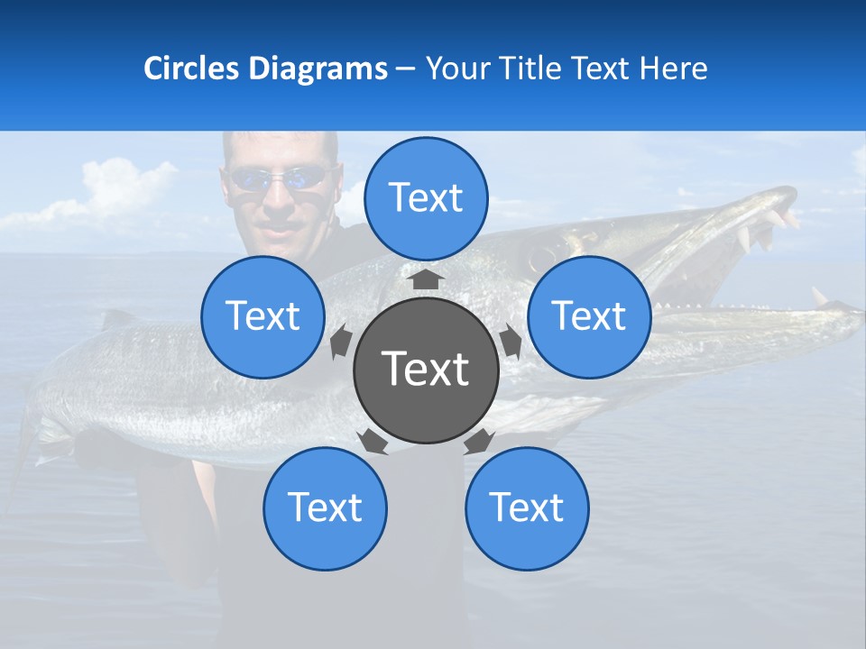 A Man Holding A Large Fish On A Boat PowerPoint Template