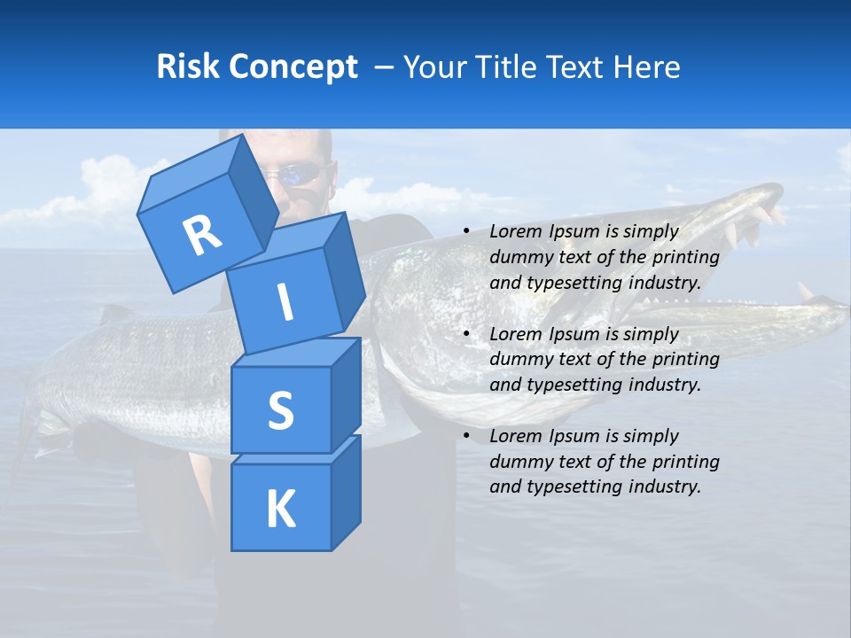 A Man Holding A Large Fish On A Boat PowerPoint Template
