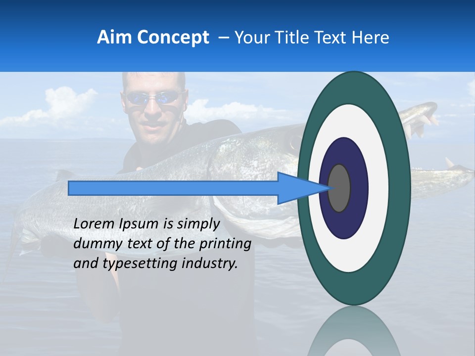 A Man Holding A Large Fish On A Boat PowerPoint Template