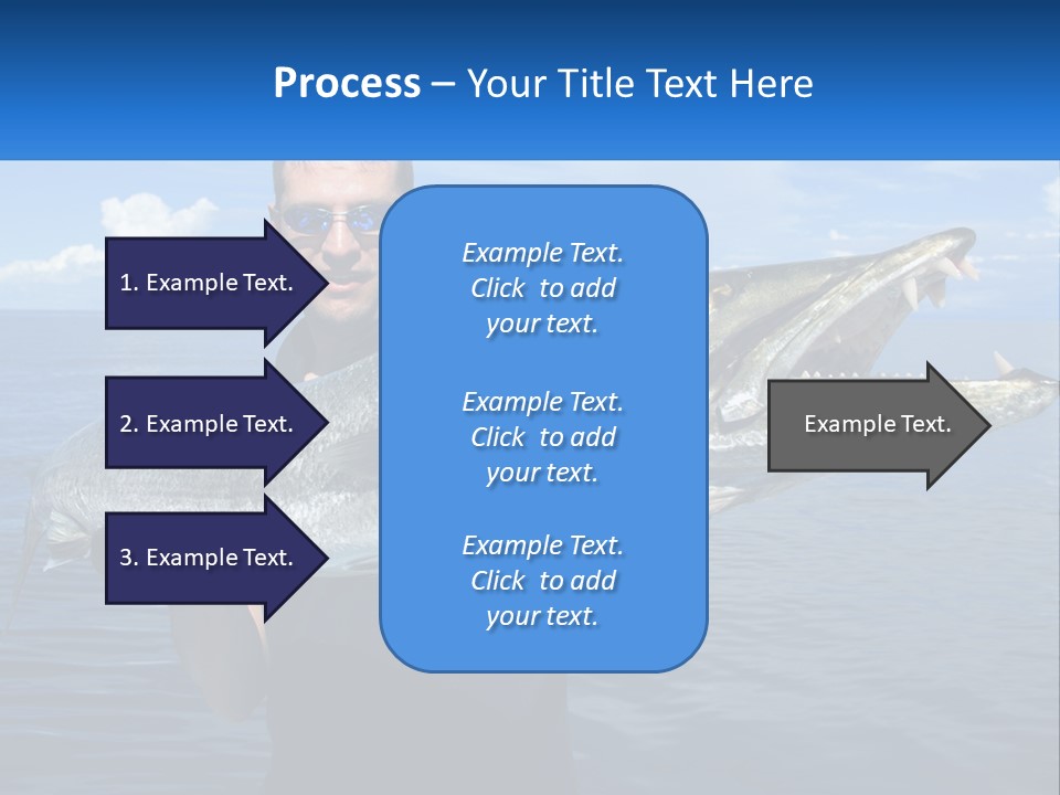 A Man Holding A Large Fish On A Boat PowerPoint Template