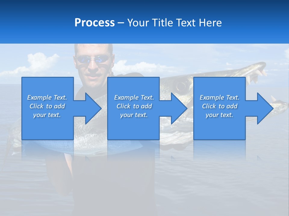 A Man Holding A Large Fish On A Boat PowerPoint Template